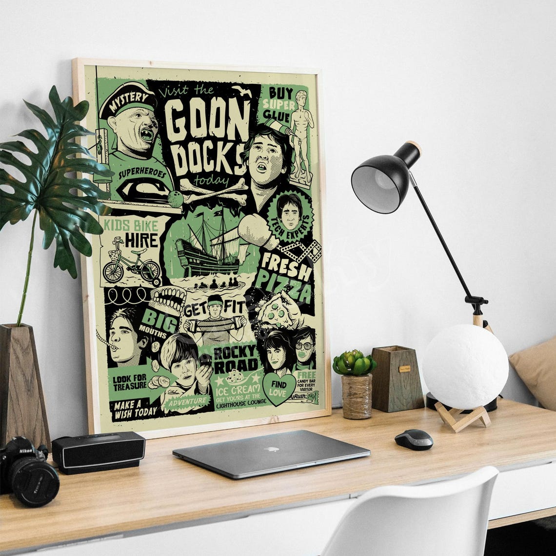 Visit the Goon Docks Comic Style Film Poster-goonies Tribute Wall Art-3 ...
