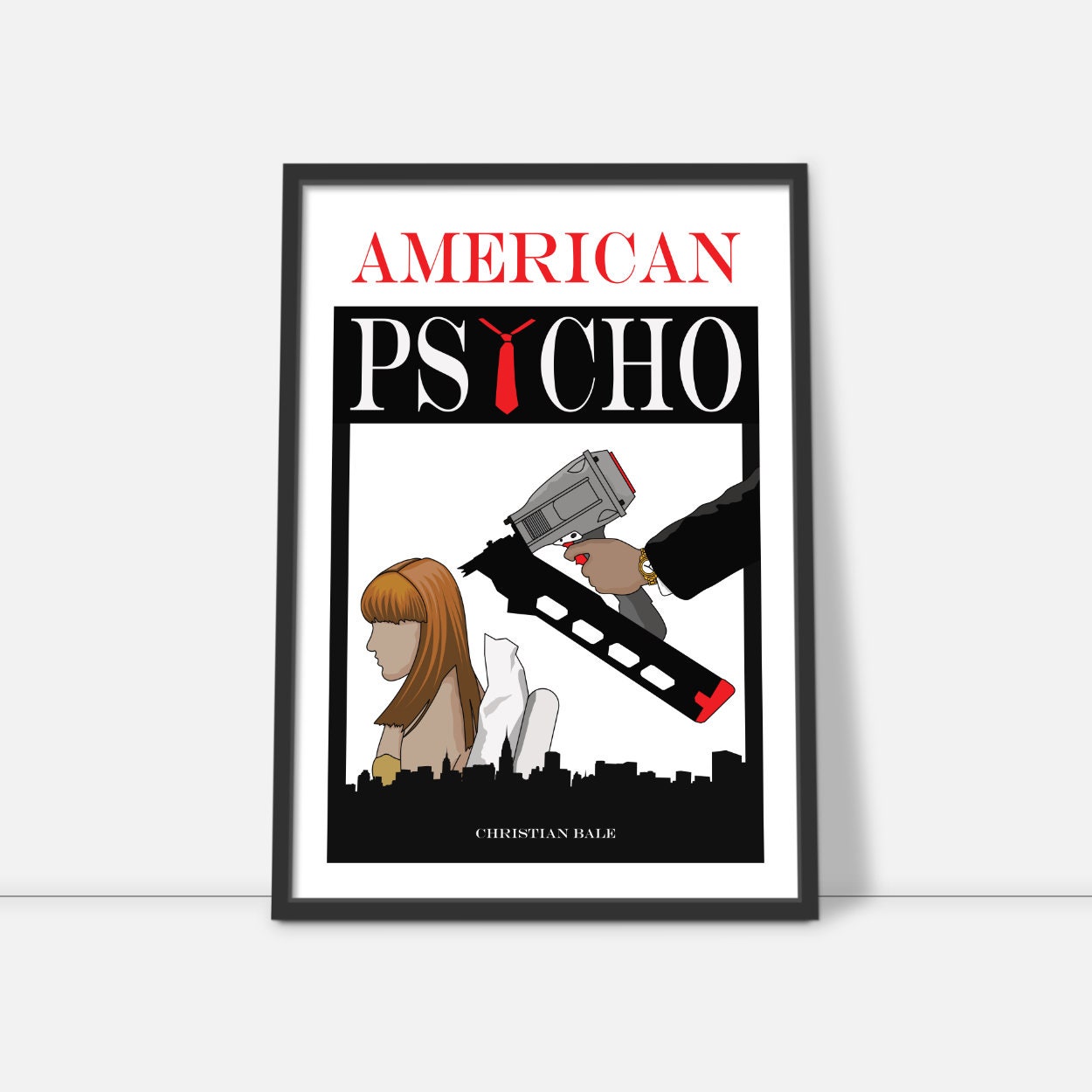 American Psycho Movie Poster minimalist Movie Poster film Poster patrick Bateman Art Etsy Canada
