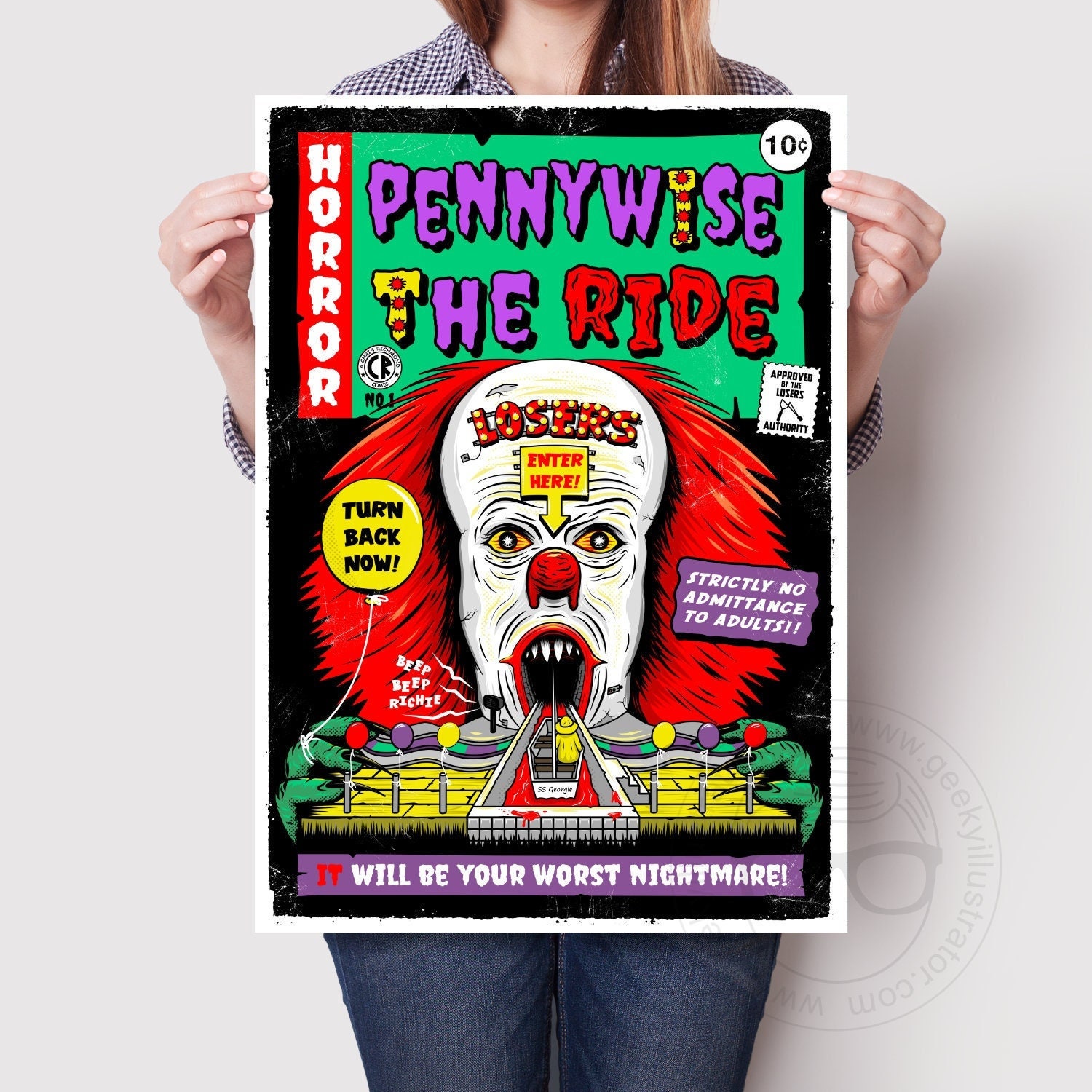 Pennywise IT Comic Style Movie Print - Etsy