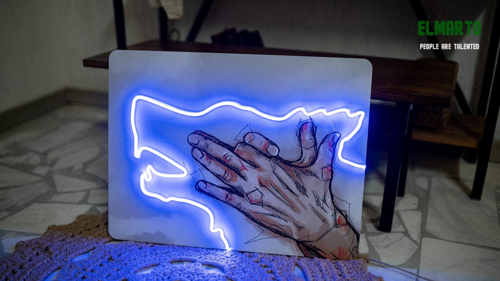Unbreakable Neon Sign The Wolf Poster with Neon Inserting