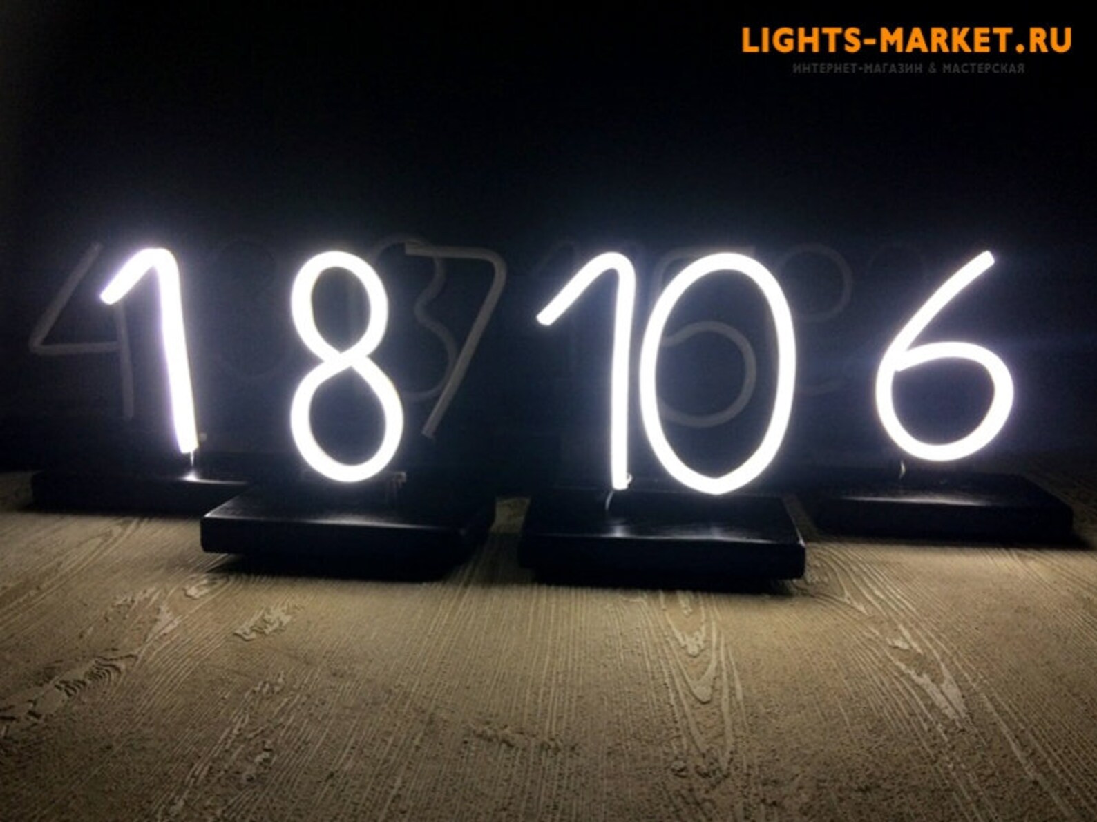 Neon Numbers Two Styles Unbreakable Neon Sign Etsy