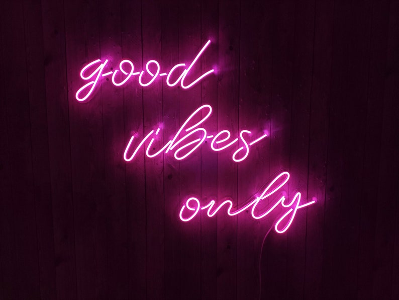 Good vibes only Unbreakable Neon Sign Neon Letters | Etsy