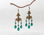 Chandelier Earrings - Vintage Style - Art Nouveau - Crystals