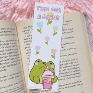 Kawaii Milkshake Frog Tulip Pastel 250g Paper Bookmark