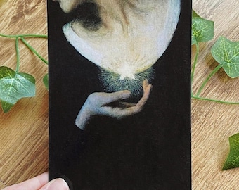 1902 Night and Her Daughter Sleep Art Print, Glowing Star Vintage Postcard, Celestial Whimsigoth Poster