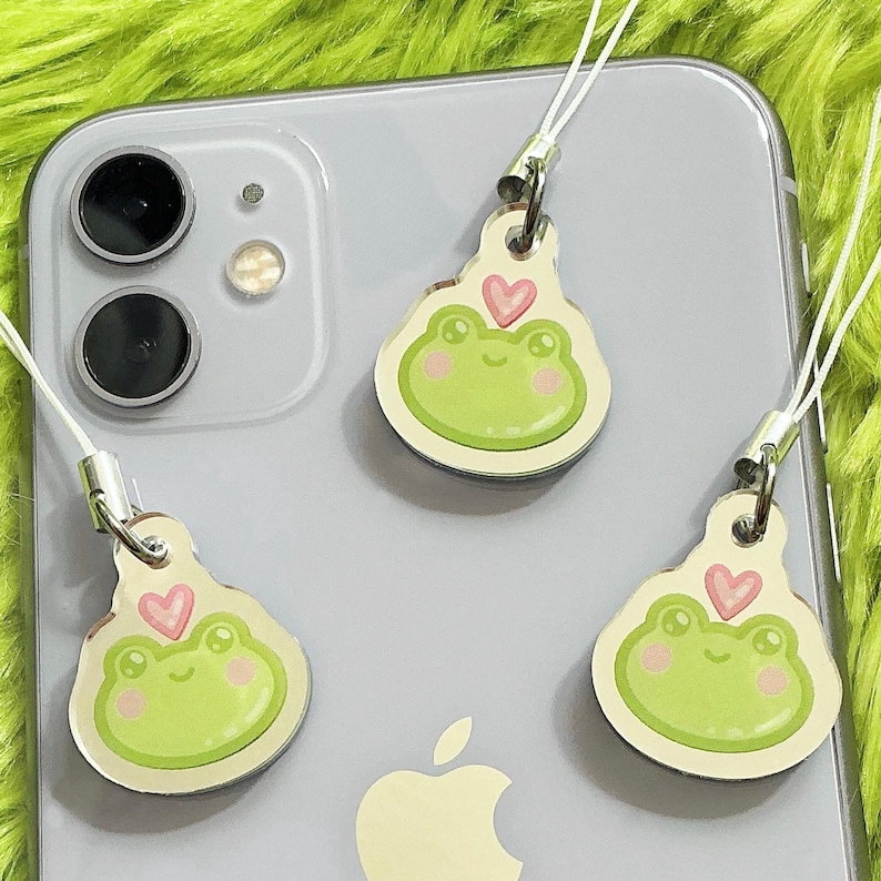 Acrylic Mirror Froggy Phone Charm | Cute Kawaii Phone Charms | Frog Lover Gifts image 1