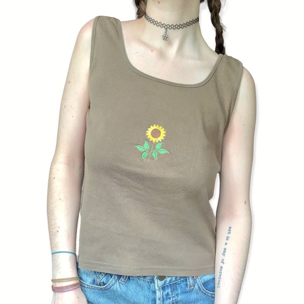 Vintage Cottagecore Sunflower Tank Top