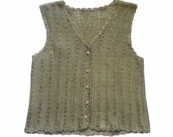 Vintage 90s Boho Fairycore Knit Vest Top