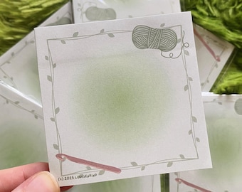 Crochet Sticky Notes | Crochet Stationery | Adhesive Memo Pad | Yarn Skein Crochet Notepad