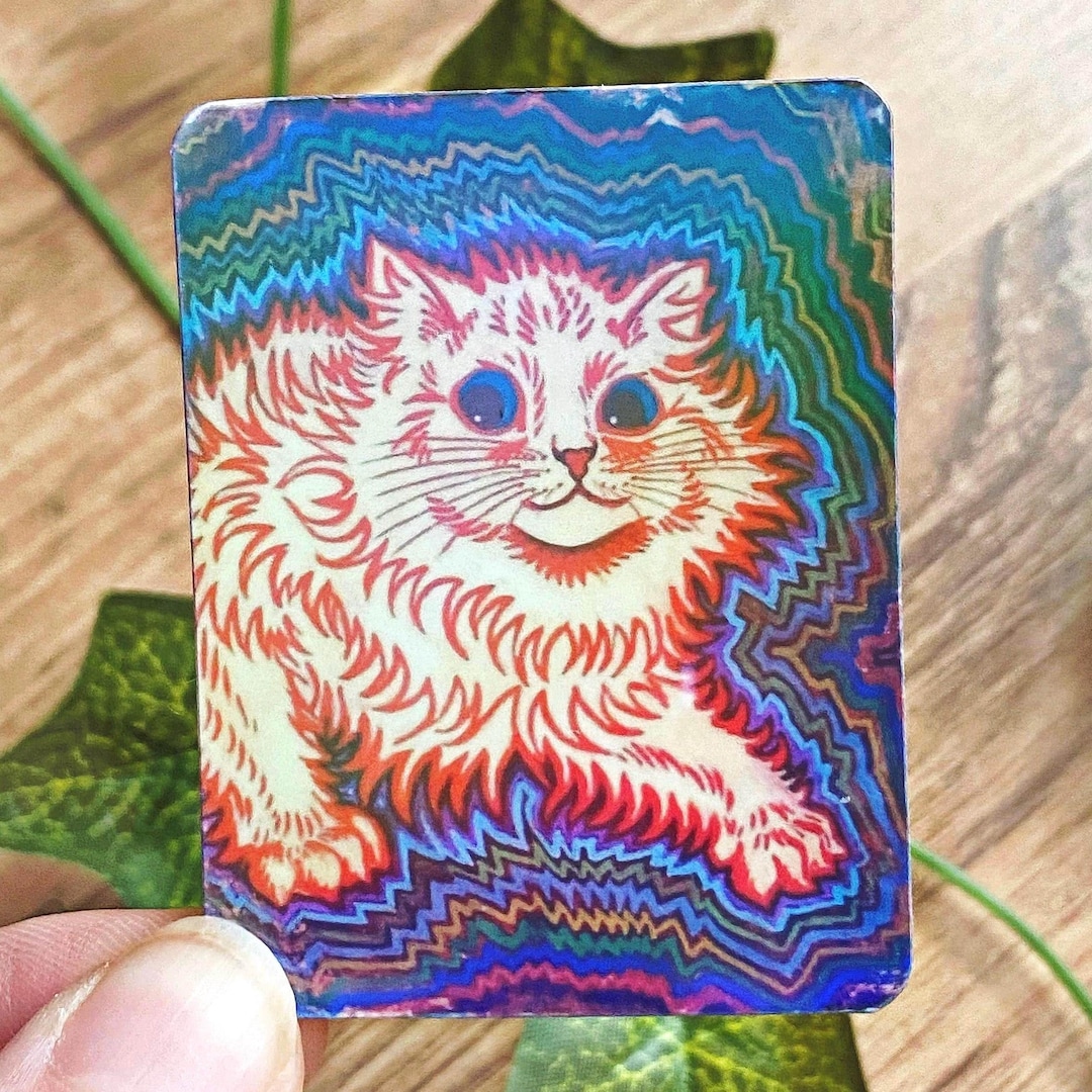 1875 Sticker 1875 Louis Wain Psychotic Cat, Holographic Sticker, Modern Art, Vintage ...