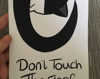 A5 Cat tail (charity) don’t touch the floof illustration