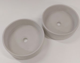 Set of 2 LAI Basins - 2 Round concrete vessel sinks - Handmade Bathroom Sinks