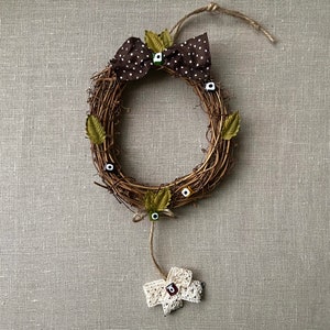 Wooden Door Decoration | Door Decoration | Ring Door Decoration | Tree Decoration | Wall Decoration 24 cm Wooden Ring Door Decoration