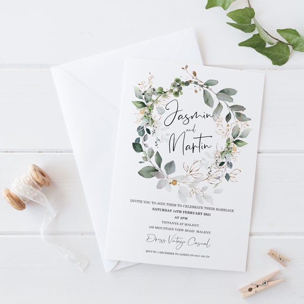 Wedding Invitation | Botanics Invitation | Native | Australian Wedding Invites