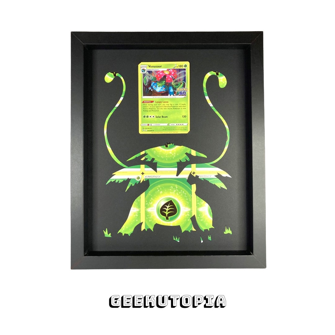 Venusaur Holo Pokemon Card Frame With Genuine Pokémon Card, Gift, Geeky
