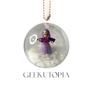 Princess mini figure bauble, christmas, gift, bauble, tree, pink, purple