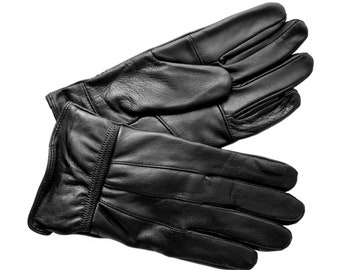 Gants en cuir, faits de cuir véritable souple et doublure chaude en microfibre