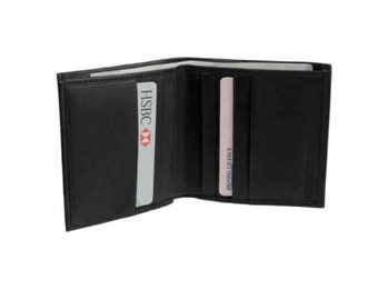 Men's Black Wallet, Soft Leather with Card Slots. RFID Protected