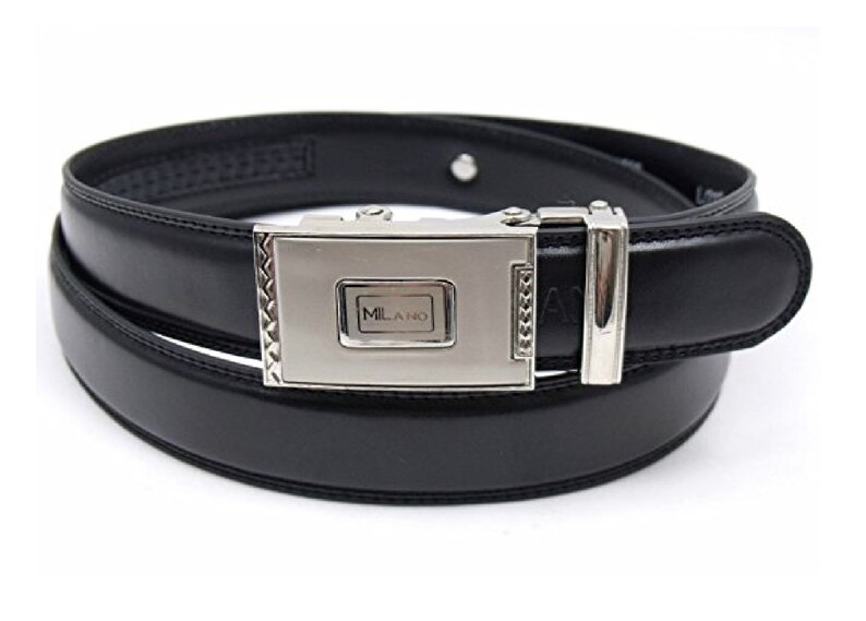 Men's Milano® Black Leather Ratchet Belt Waist 28 Etsy