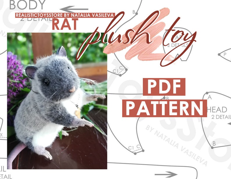 PDF Sewing Pattern Rat Pattern Realistic Toy Pattern 67 Etsy UK