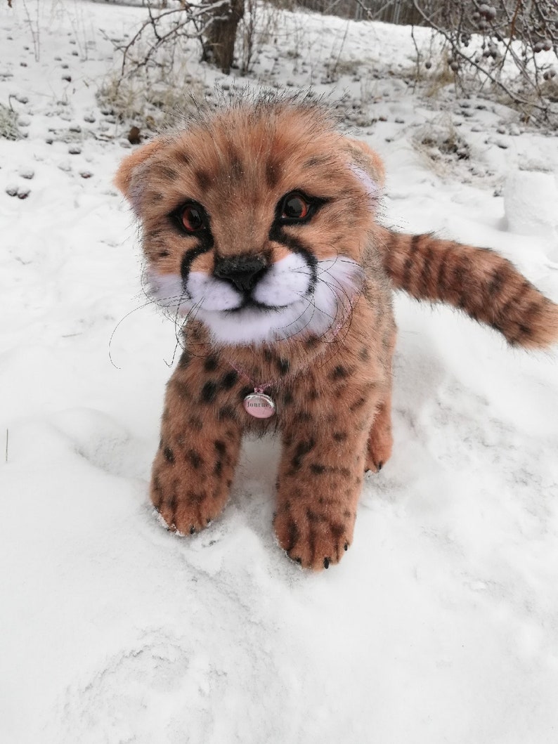 Baby cheetah.FOR ORDER. Realistic handmade plush toy gift. | Etsy