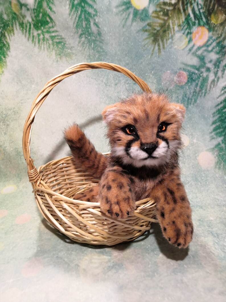 Baby cheetah.FOR ORDER. Realistic handmade plush toy gift. Etsy