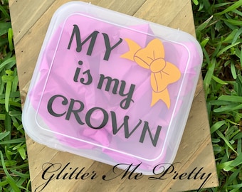 Cheer Bow Holder Bow Box Cheer Team Bow Storage Protector Bow Organizer My Bow is my Crown / puede ser una caja de lazo personalizada