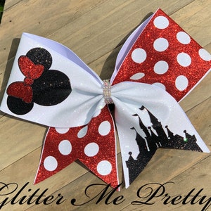 Disney Bow Minnie Big Cheer Bow Glitter Polka Dot Hair Bow