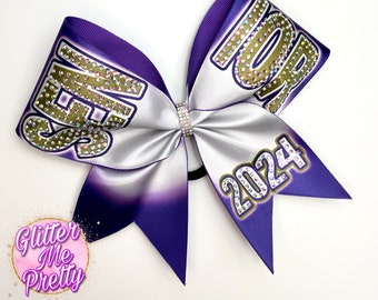 Cheer Bow Senior satijnen strass Senior Bow Cheer Bow Grote wedstrijdstrik Custom Cheer Team Bow Dance Bow Game Day Bow Bling Bow Cheer Bow