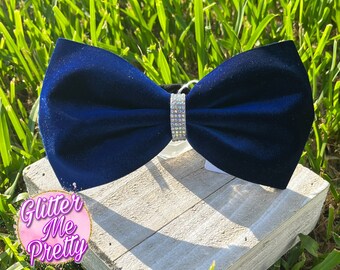 Cheer Bow Marineblauw fluweel Tailleless Bow Cheer Bow Grote wedstrijdstrik Custom Cheer Team Bow Dance Bow Game Day Bow Blue Cheer Bow Cheer Bow
