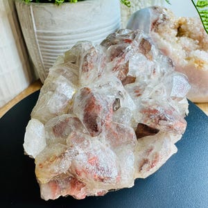 Red Hematite in Quartz Cluster, Orange River Quartz