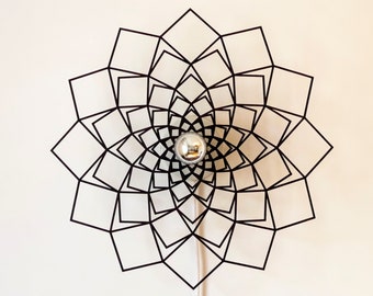 Wall lamp silhouette - flower #3 - wooden lampshade shadow lamp - ceiling light - mandala diamond