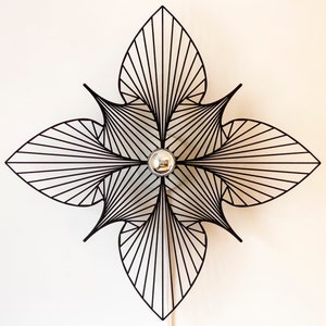 Wall lamp OP Art #2 - shadow lamp wall - wooden lampshade - silhouette fractal