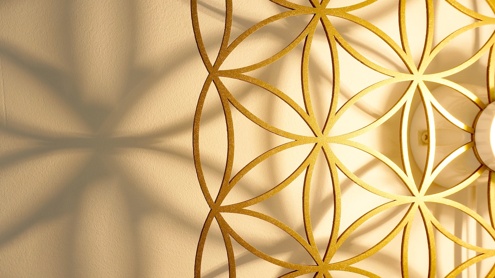 Wandlampe Schattenbild Blume des Lebens Holz Ornament | Etsy