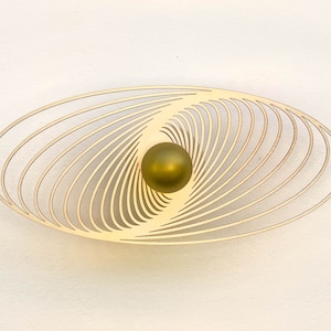 Kinkiet LED - lampa cieniowa OP Art #6 Universe - drewniany klosz - cień sufitowy