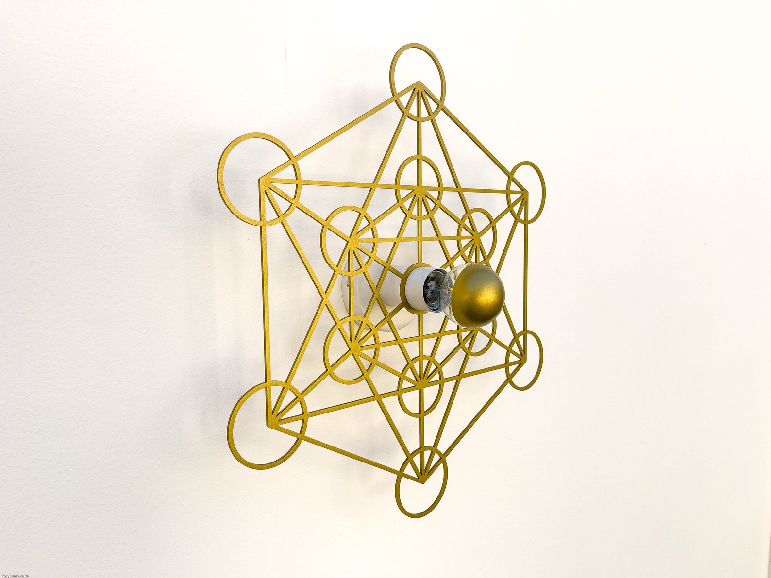 Wall Lamp - Sacred Geometry - the Cube of Metatron - Wooden Lampshade ...