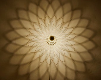 Schattenlampe Wand - Blume - Holz Lampenschirm - Deckenleuchte