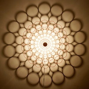 Wall lamp silhouette Bubbles - wooden lampshade - shadow ceiling lamp