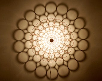 Wall lamp silhouette Bubbles - wooden lampshade - shadow ceiling lamp