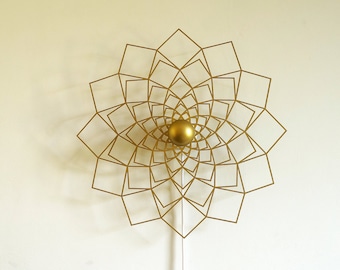 LED wall light silhouette - flower #3 - filigree ornament - shadow ceiling light - mandala - diamond shadow light