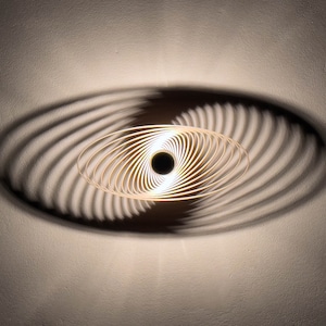 Wall lamp - OP Art #6 Shadow lamp Universe - Wooden lampshade - Shadow ceiling