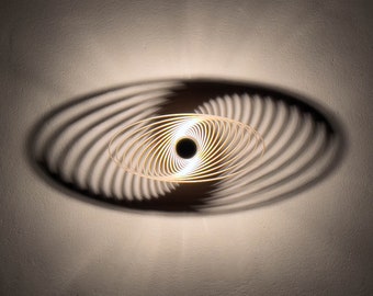 Wall lamp - OP Art #6 Shadow Lamp Universe - Wooden Lampshade - Shadow Ceiling