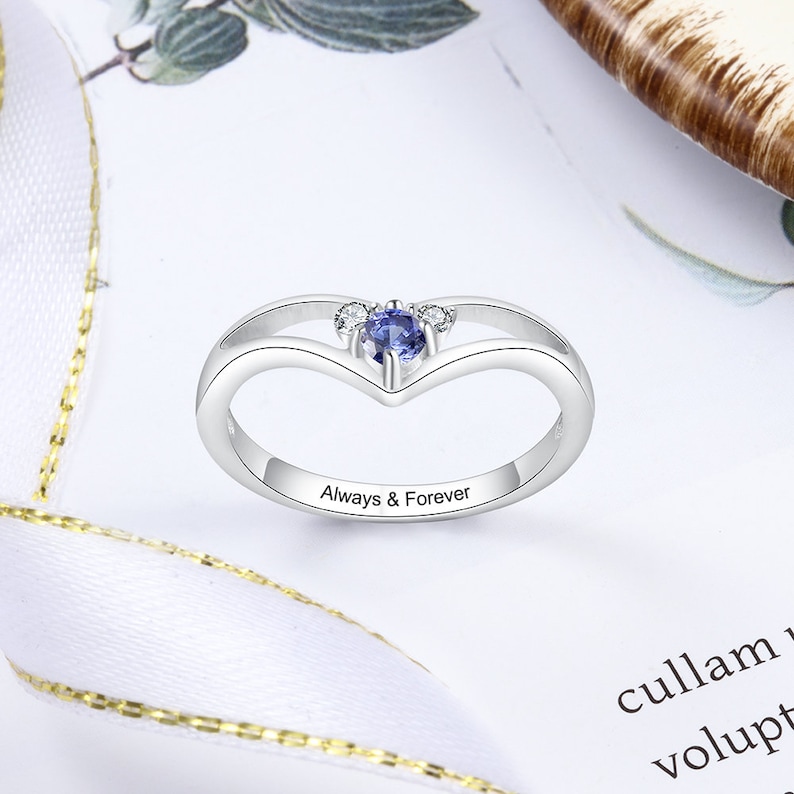 Personalized Promise Ring for Her With Custom Engraved Phrase Etsy