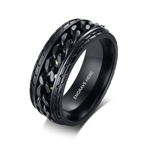 Personalized Spinner Ring for Dad | Fathers Day Gift | Tire Design | Present for Dad | Fathers Day Present | Spinning Ring | M6