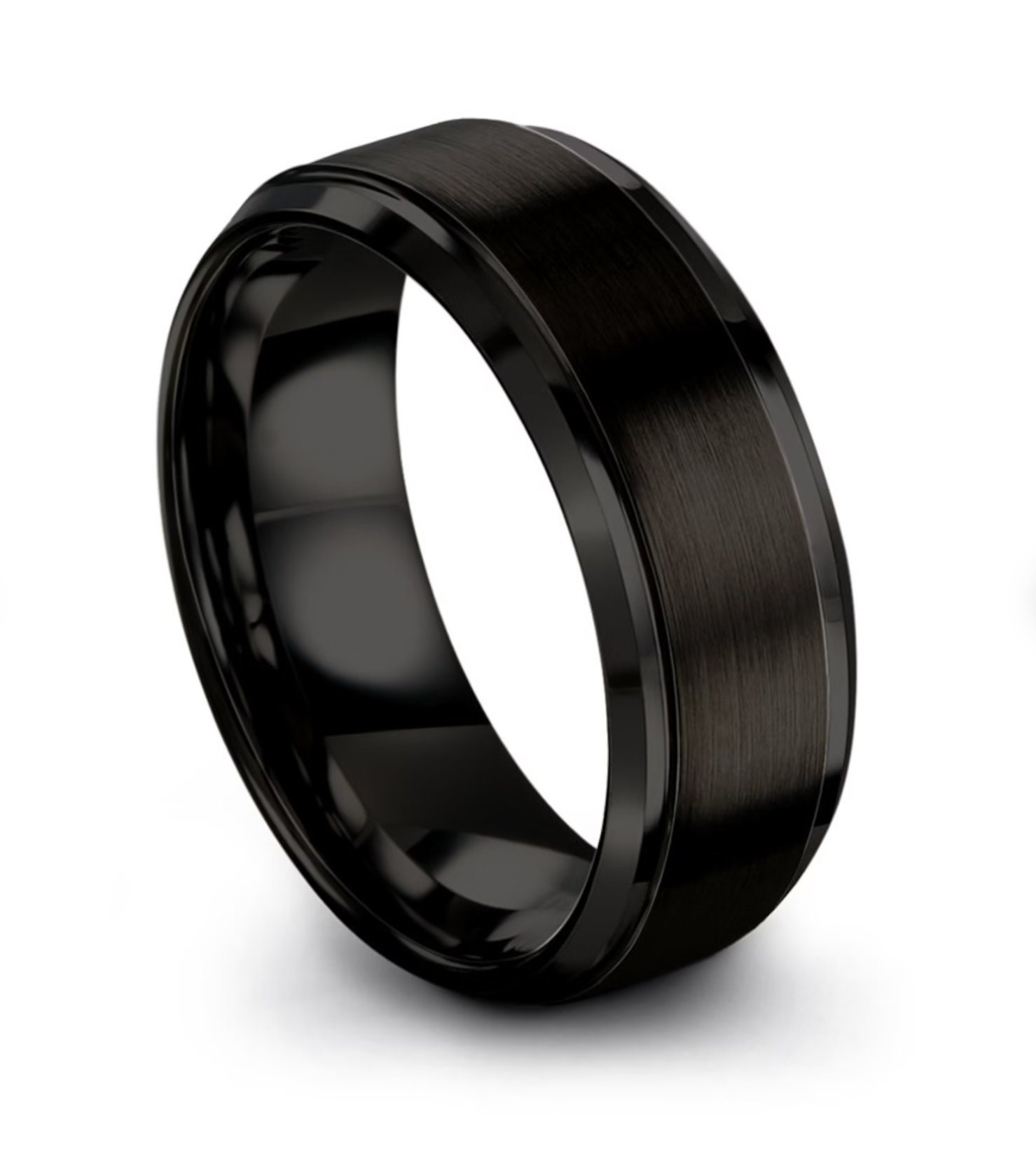 6MM Black/Silver Tungsten Carbide Ring Personalized Couples Rings Wedding Band Engagement Promise Rings,Size 7 to 12 Ruibeila Custom Name Tungsten Rings for Men Women 