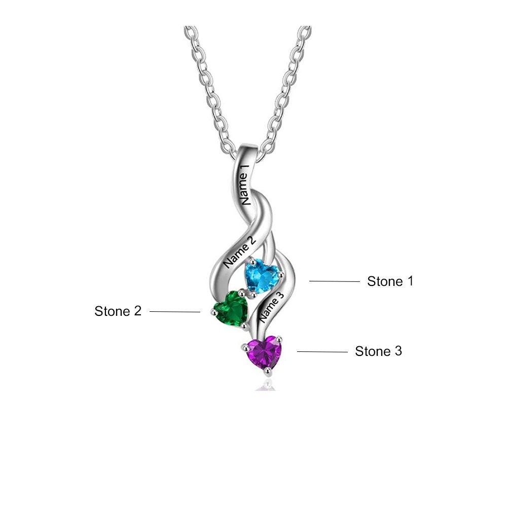 Personalized Rose Gold Family Tree Birthstone Necklace – Be Monogrammed