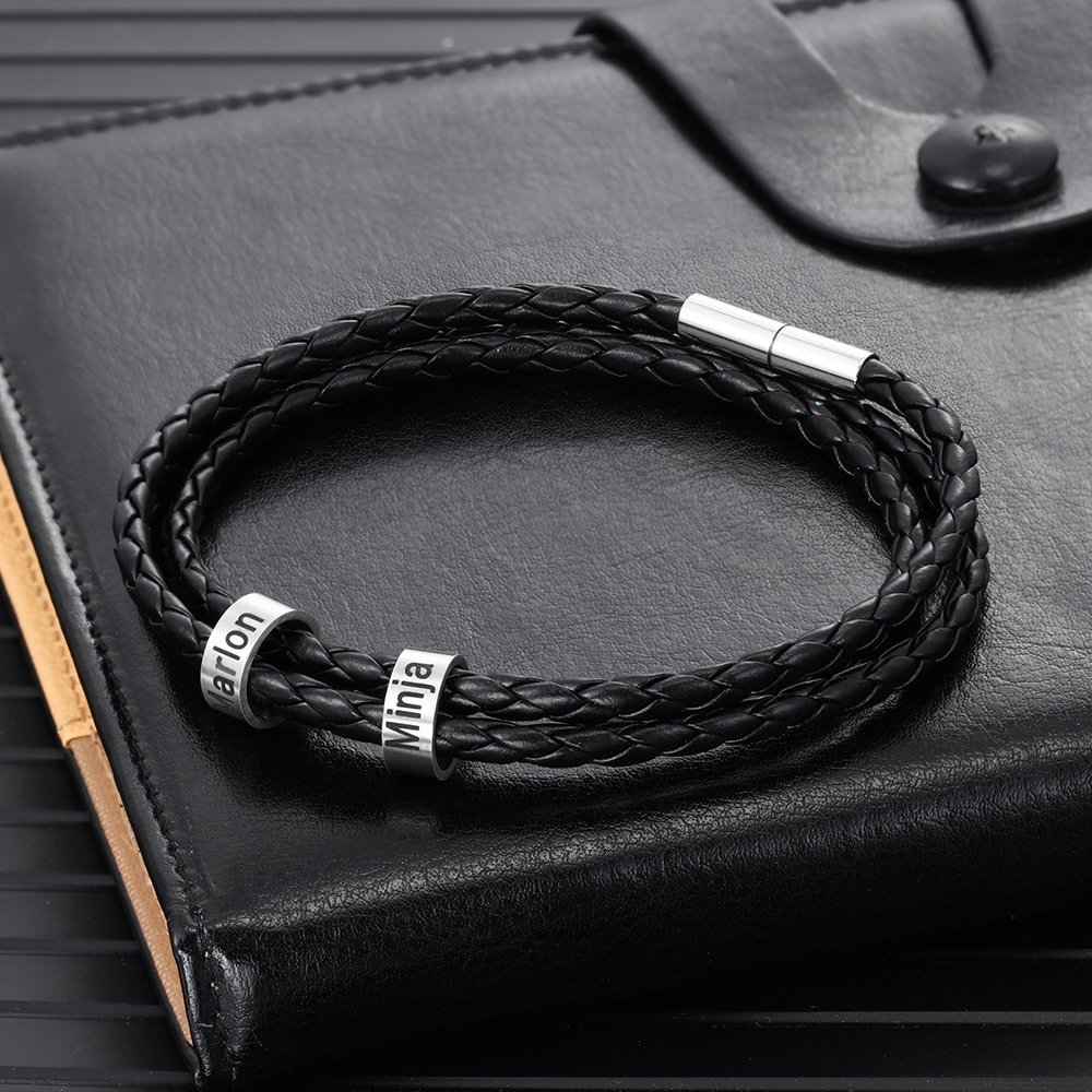 Personalized Mens Leather Bracelet Gift Leather Bracelet for - Etsy
