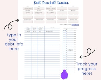 Simple Debt Snowball Tracker | Printable Debt Payoff Worksheet