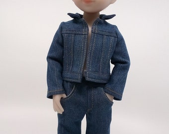 12 Inch Doll Clothes - Upcycled Jean Jacket/Pant Sets | Fits like Ruby Red Siblies