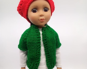14.5 Inch Doll Sweaters - Hand-Knit Short-Sleeve Sweater Vests in Assorted Colors | Fits like Wellie Wishers, Glitter Girls, Gotz and RRFF